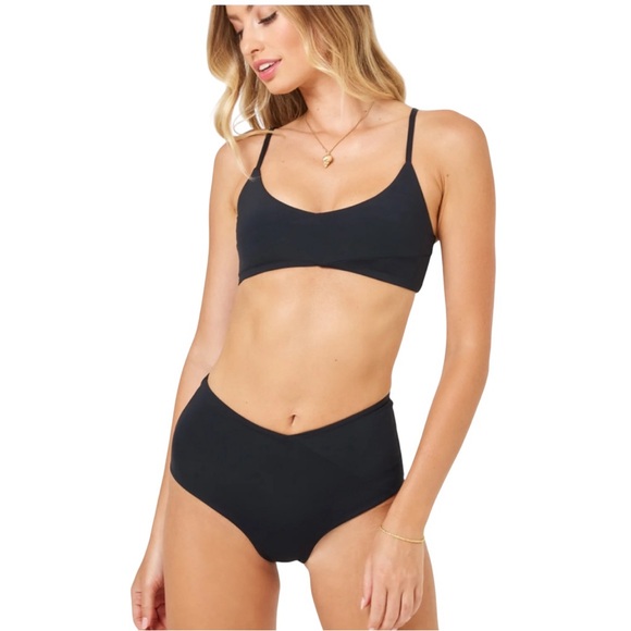 L*Space | High Tide Bikini Bottom, in Black, Size L - Picture 3 of 8